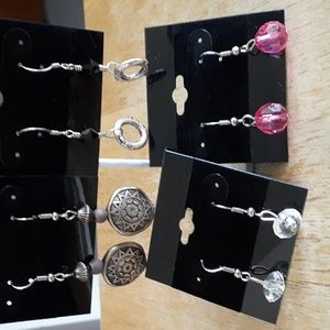 Silver French Hook Pierced Earrings Bundle H125